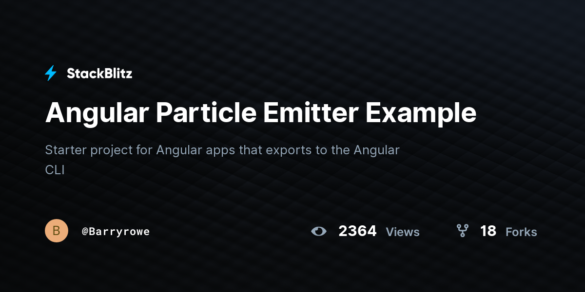 Angular Particle Emitter Example - StackBlitz