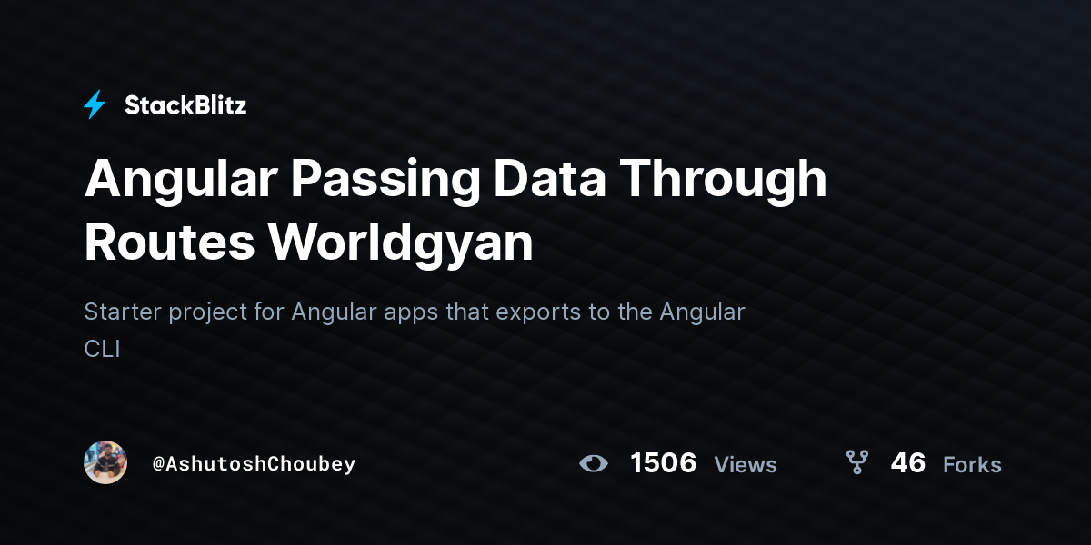 Angular Passing Data Through Routes Worldgyan - StackBlitz
