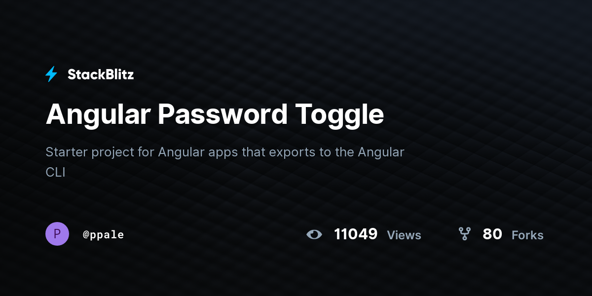 Angular Password Toggle - StackBlitz