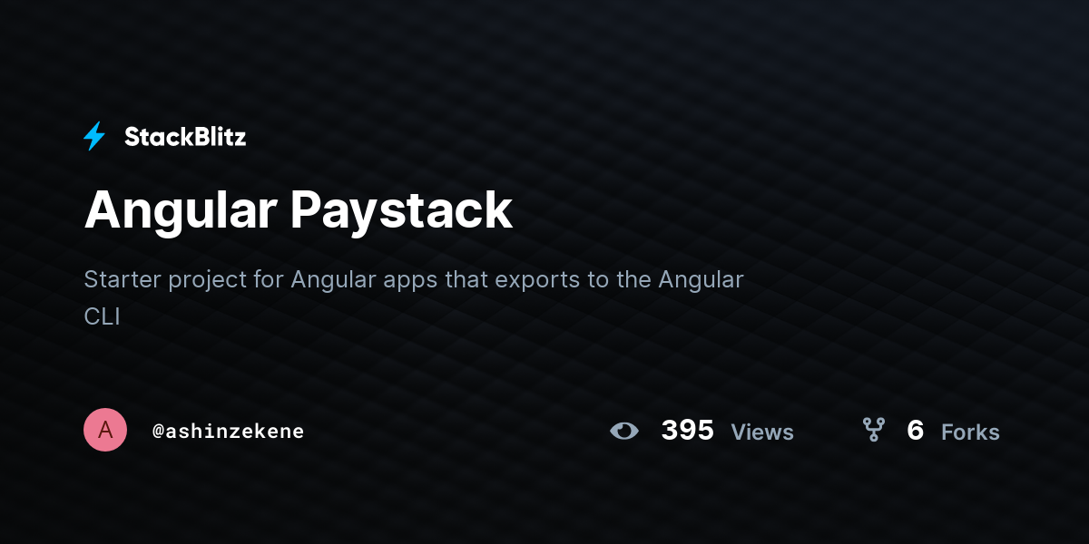 Angular Paystack Stackblitz