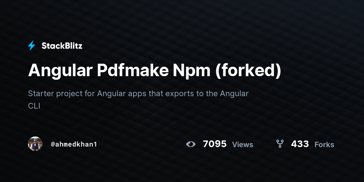 Angular Pdfmake Npm (forked) - StackBlitz