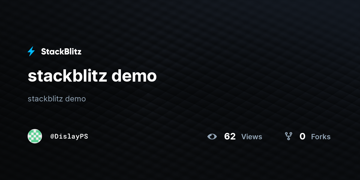 stackblitz demo - StackBlitz