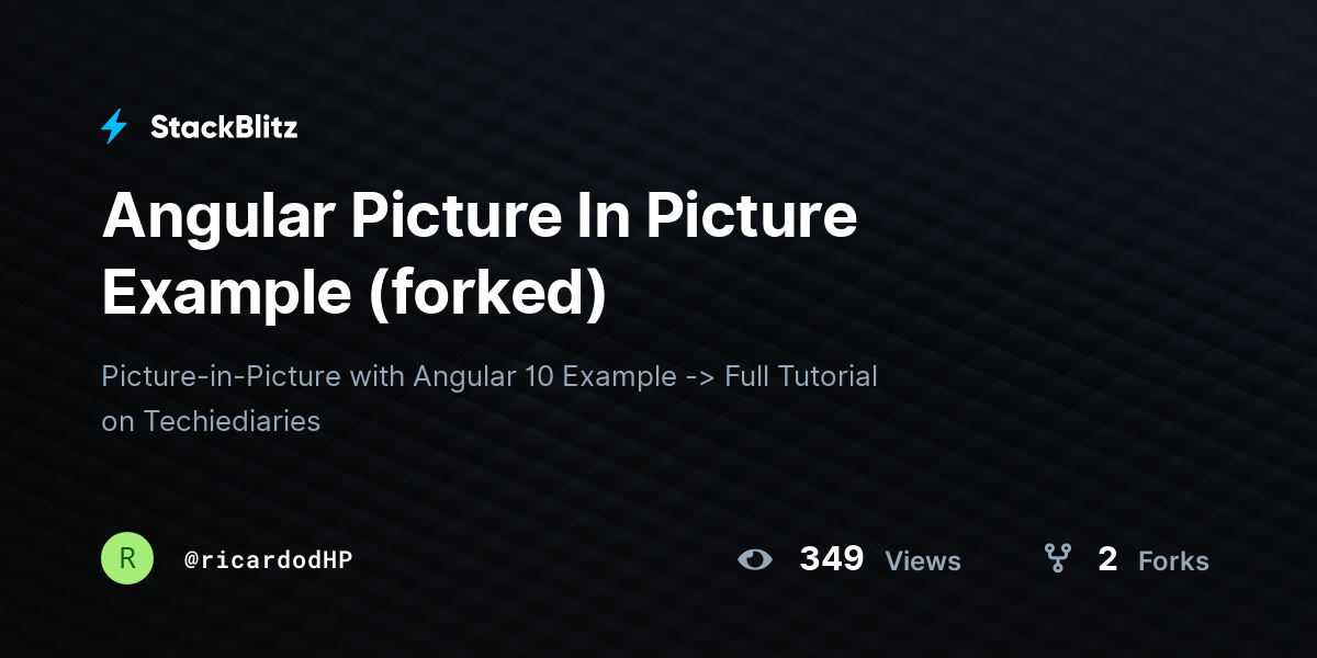 Angular Picture In Picture Example (forked) - StackBlitz