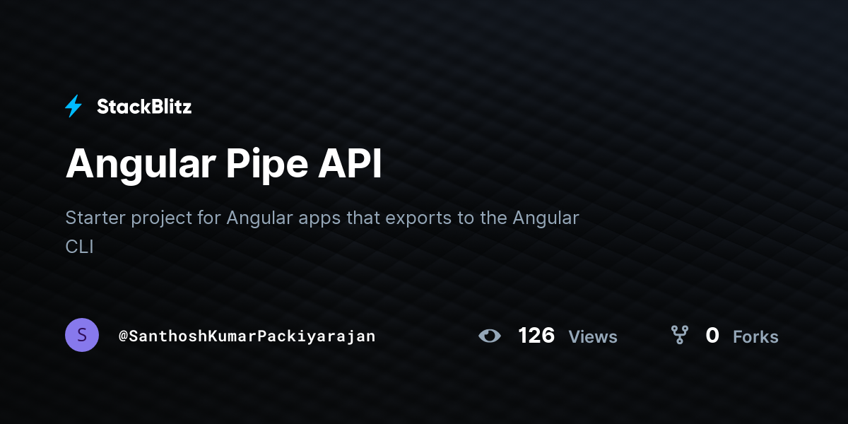 Angular Pipe API - StackBlitz