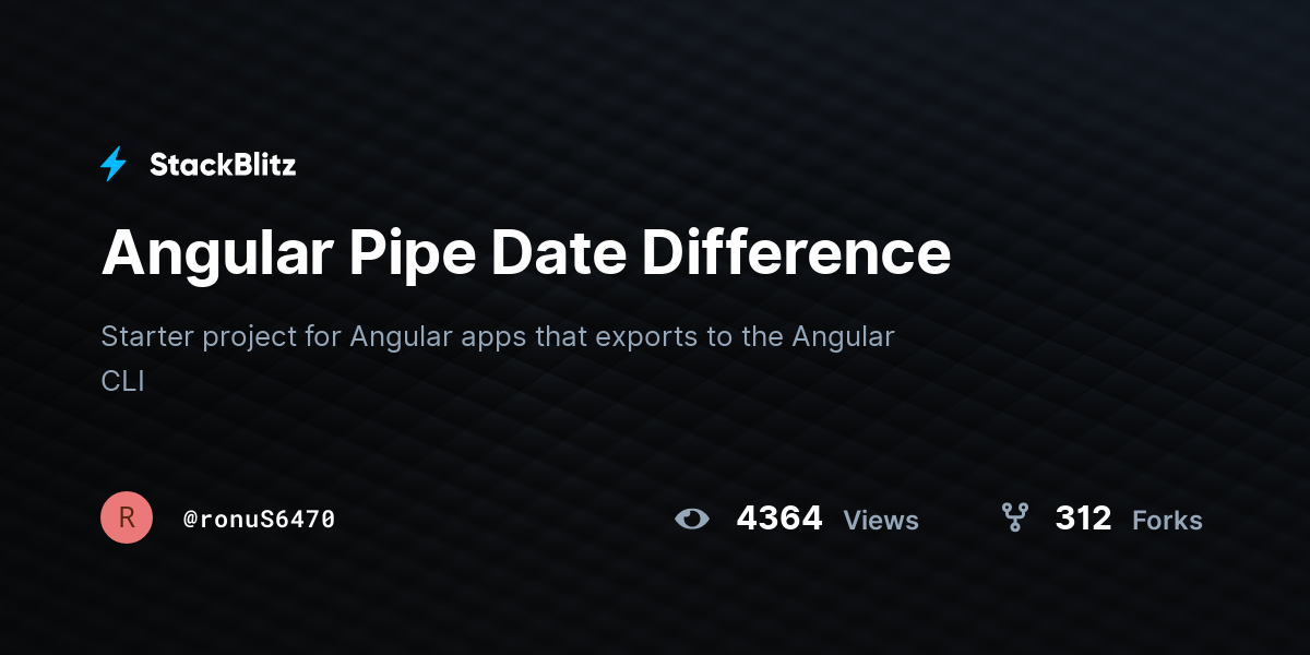 Angular Pipe Date Difference - StackBlitz
