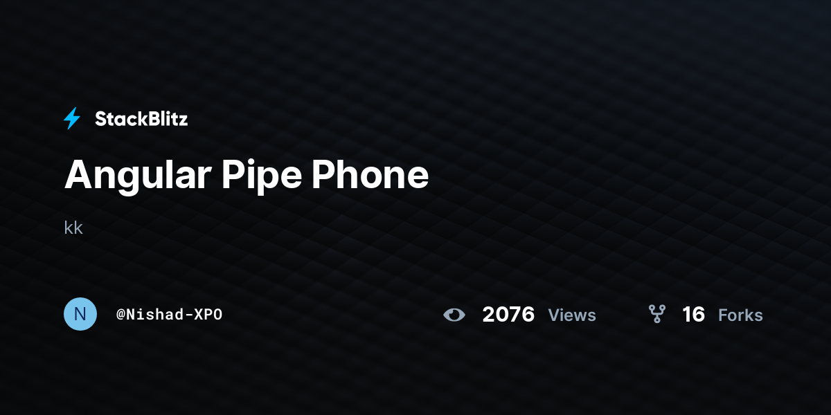 Angular Pipe Phone - StackBlitz