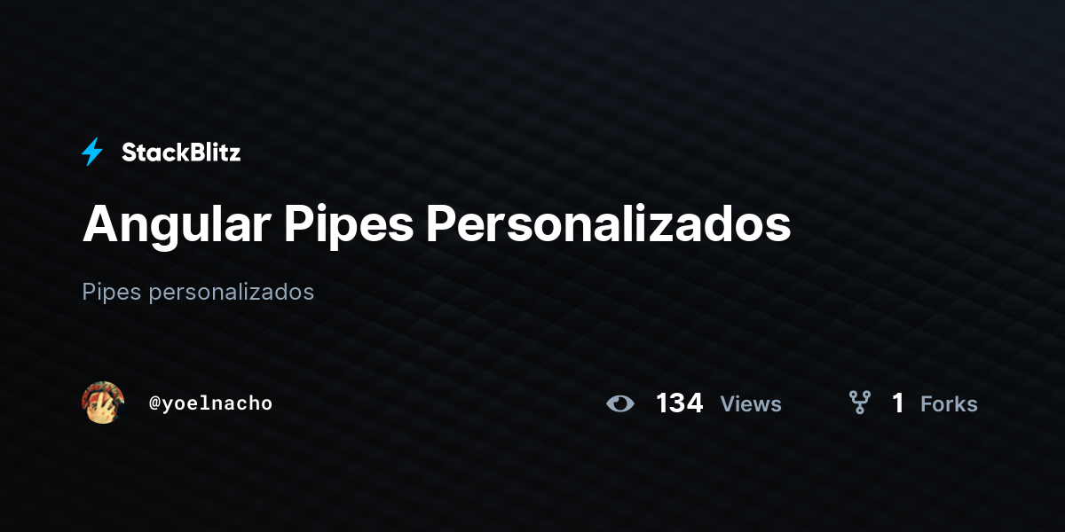 Angular Pipes Personalizados - StackBlitz