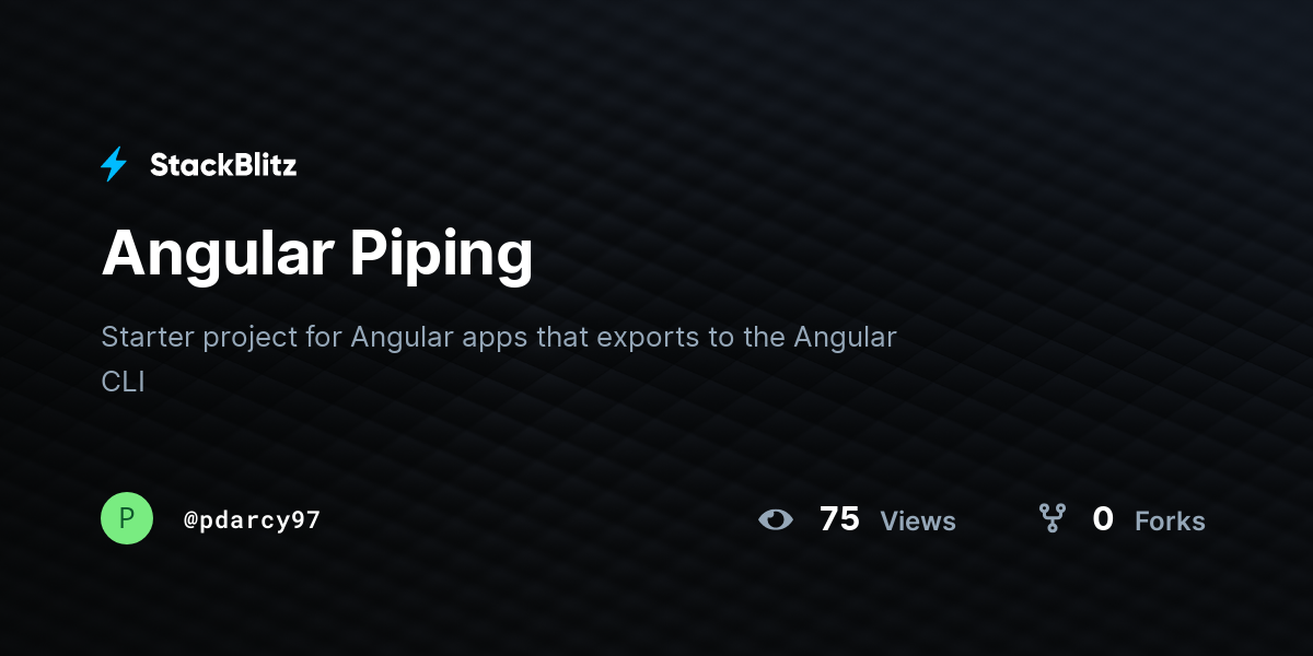 Angular Piping - StackBlitz