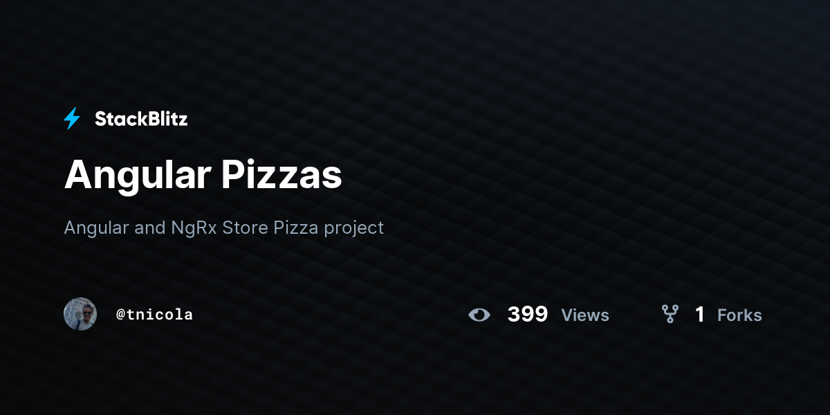 Angular Pizzas - StackBlitz