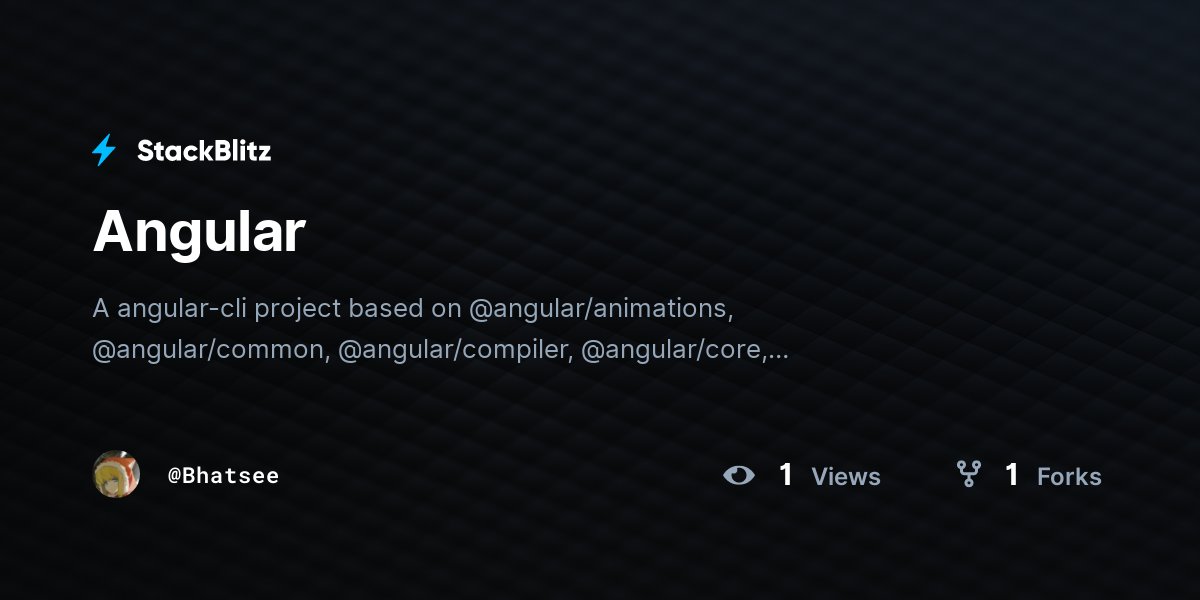 Angular - StackBlitz