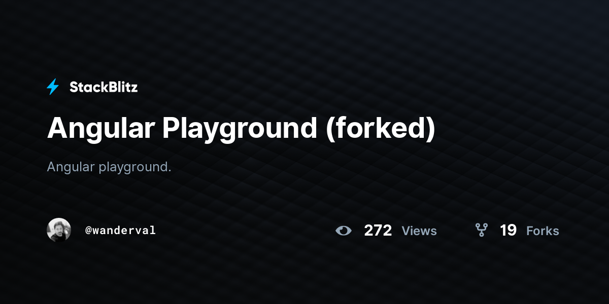 Angular Playground (forked) - StackBlitz