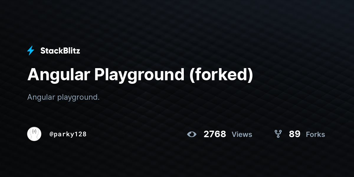 Angular Playground (forked) - StackBlitz