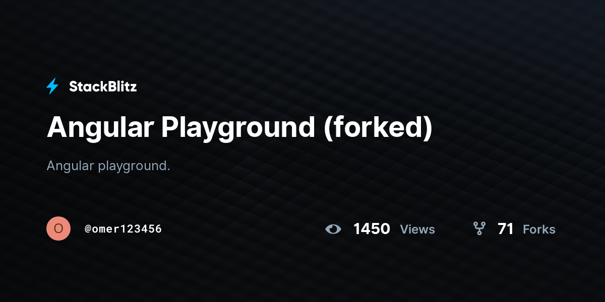 Angular Playground (forked) - StackBlitz