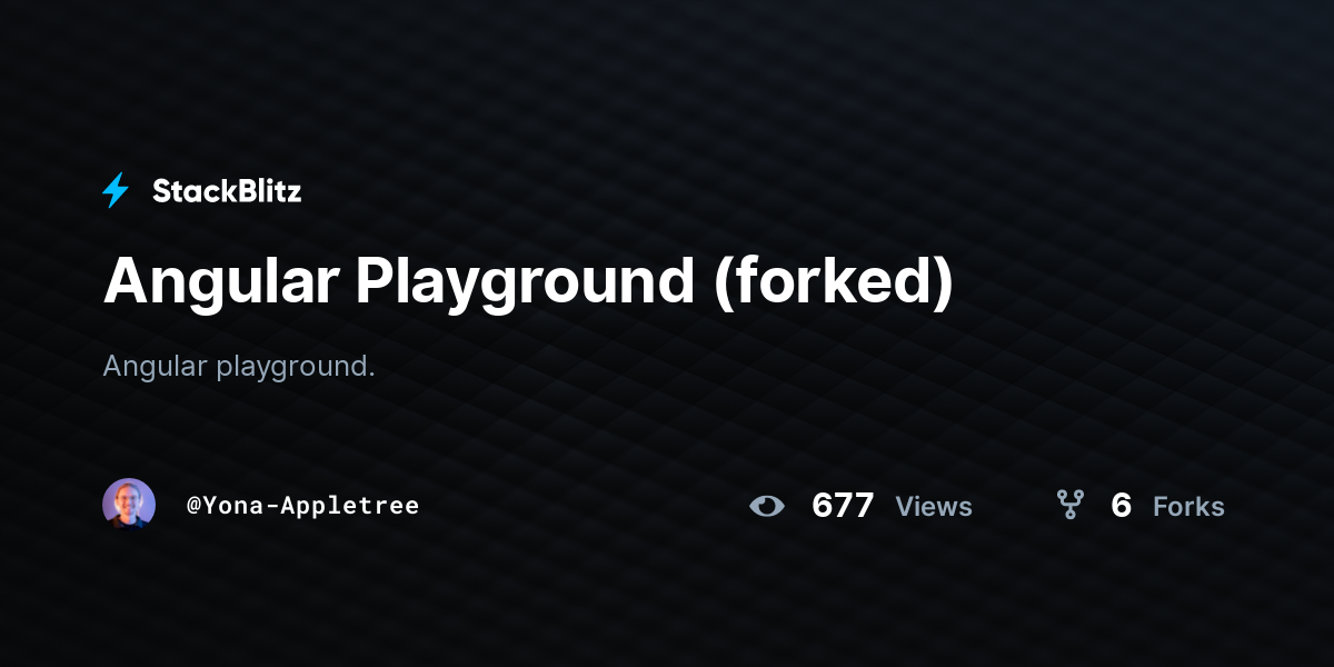 Angular Playground (forked) - StackBlitz