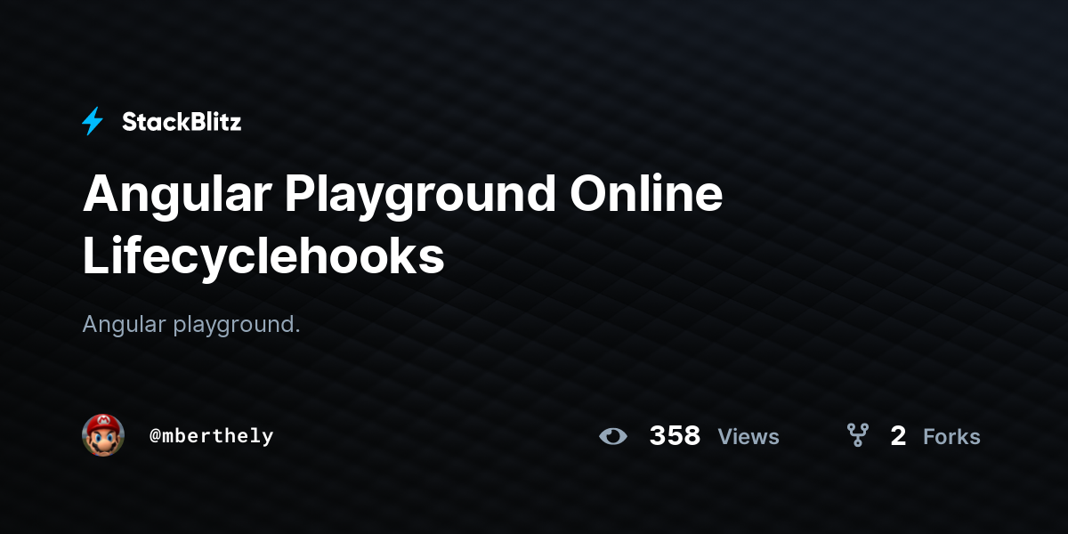 Angular Playground Online Lifecyclehooks - StackBlitz