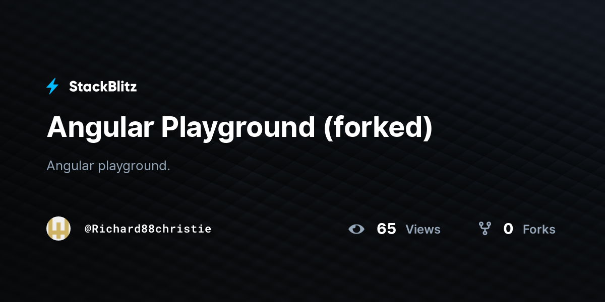 Angular Playground (forked) - StackBlitz