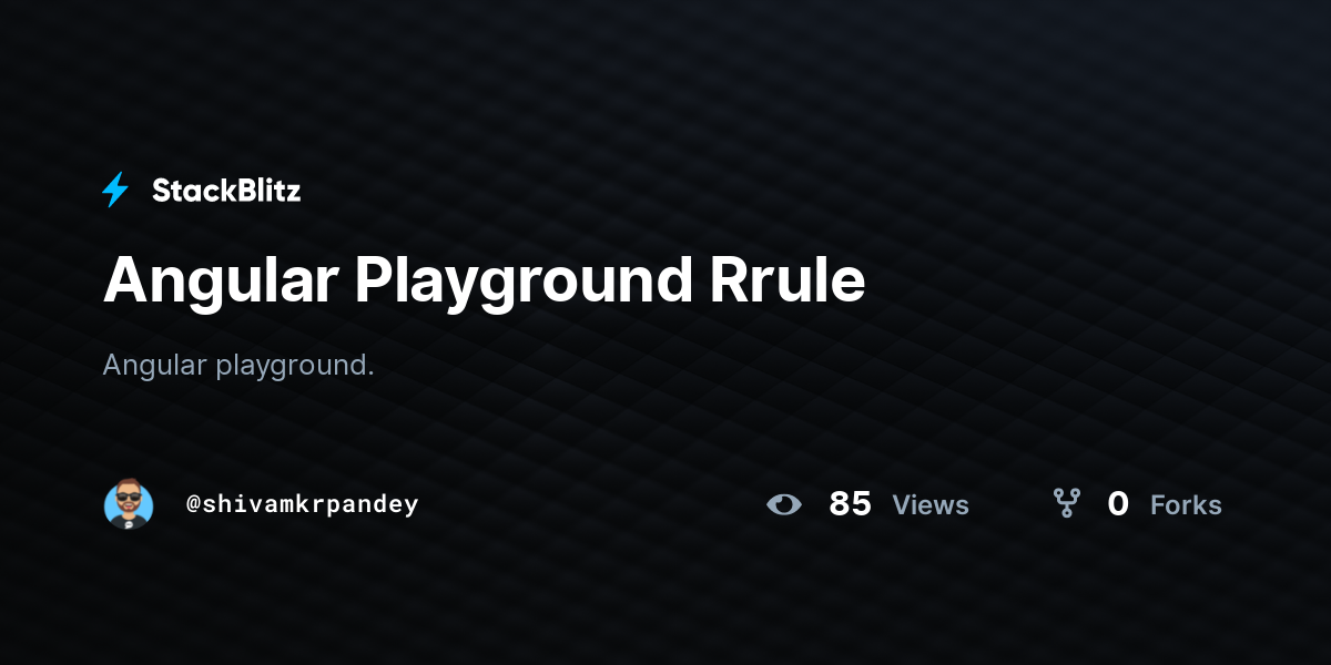 Angular Playground Rrule - StackBlitz