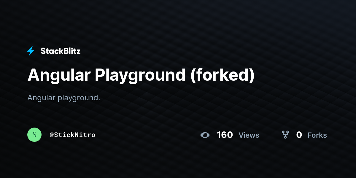 Angular Playground (forked) - StackBlitz