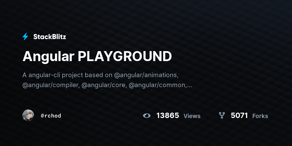 Angular Playground Stackblitz