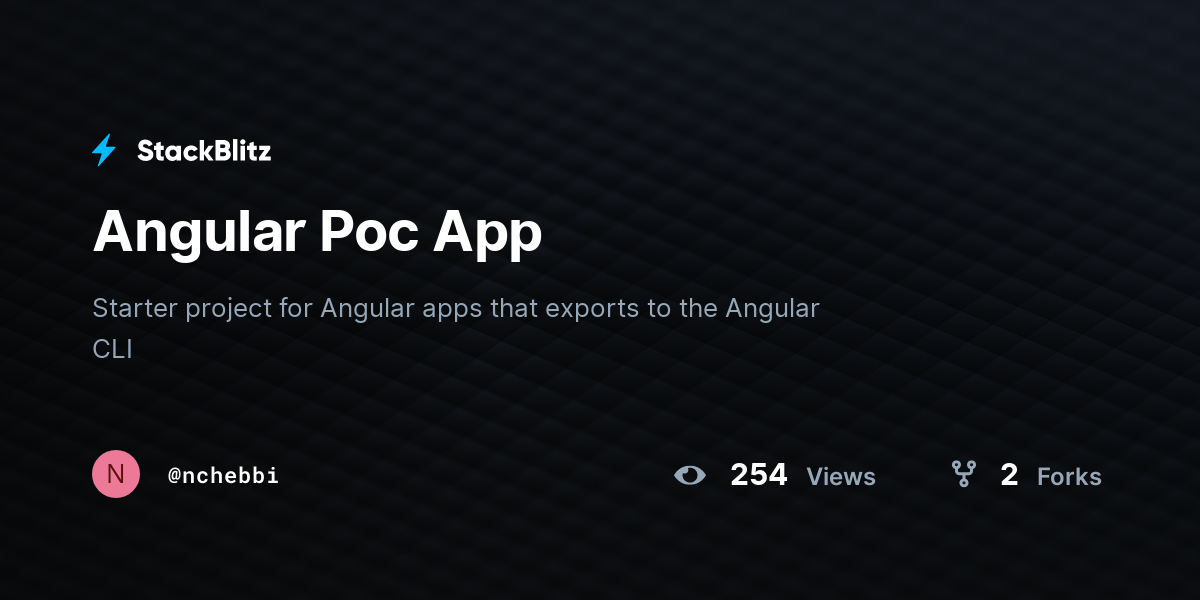 Angular Poc App - StackBlitz