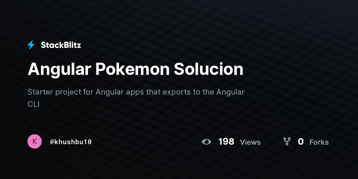 Angular Pokemon Solucion - StackBlitz