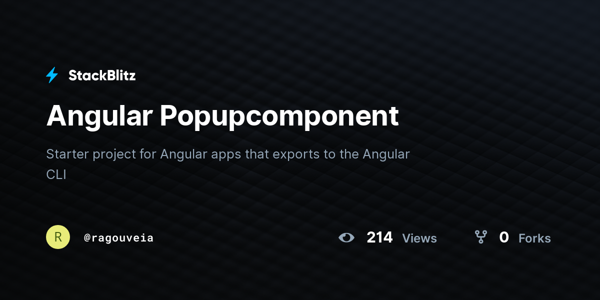 Angular Popupcomponent - StackBlitz