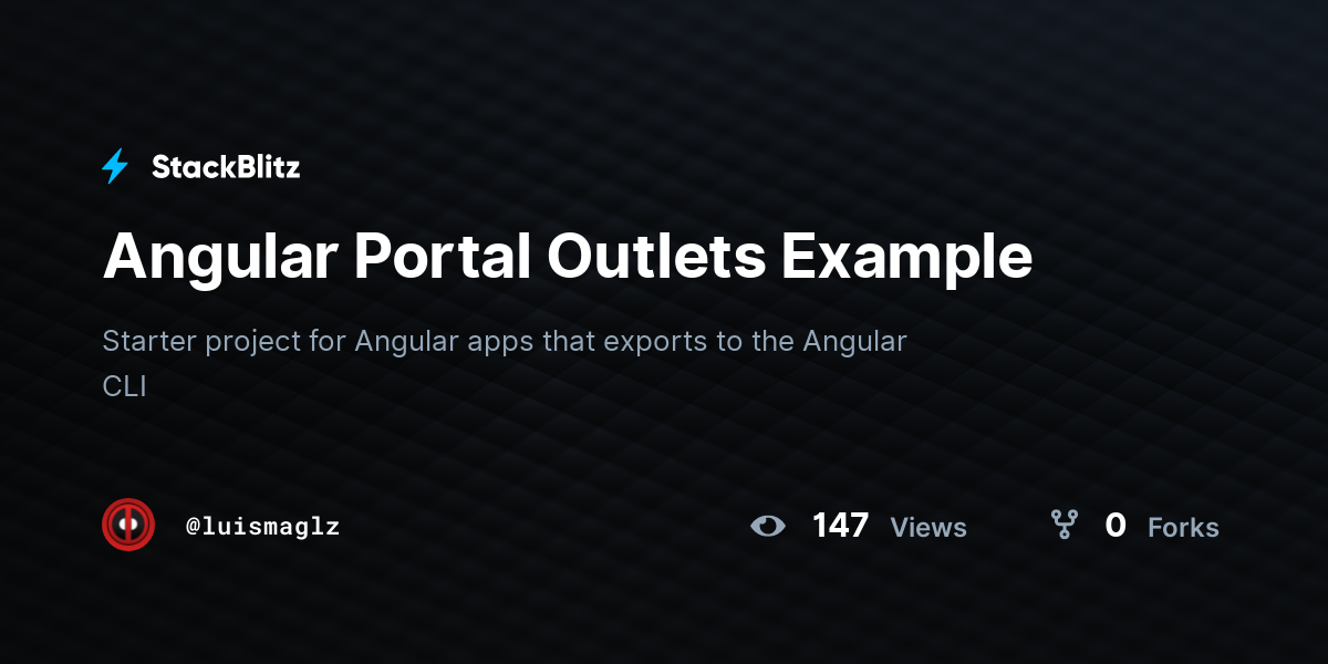 Angular Portal Outlets Example StackBlitz