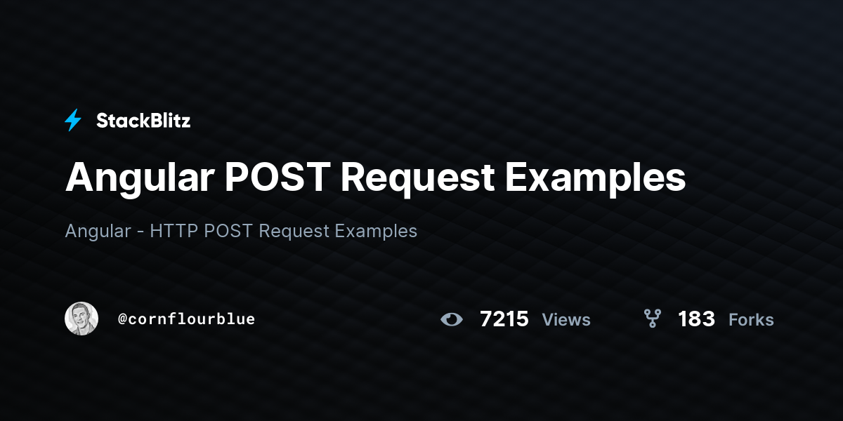 Angular POST Request Examples StackBlitz