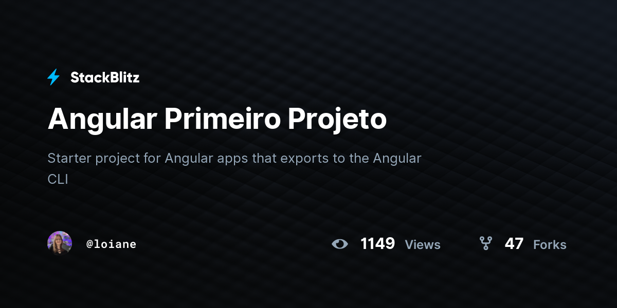 Angular Primeiro Projeto - StackBlitz