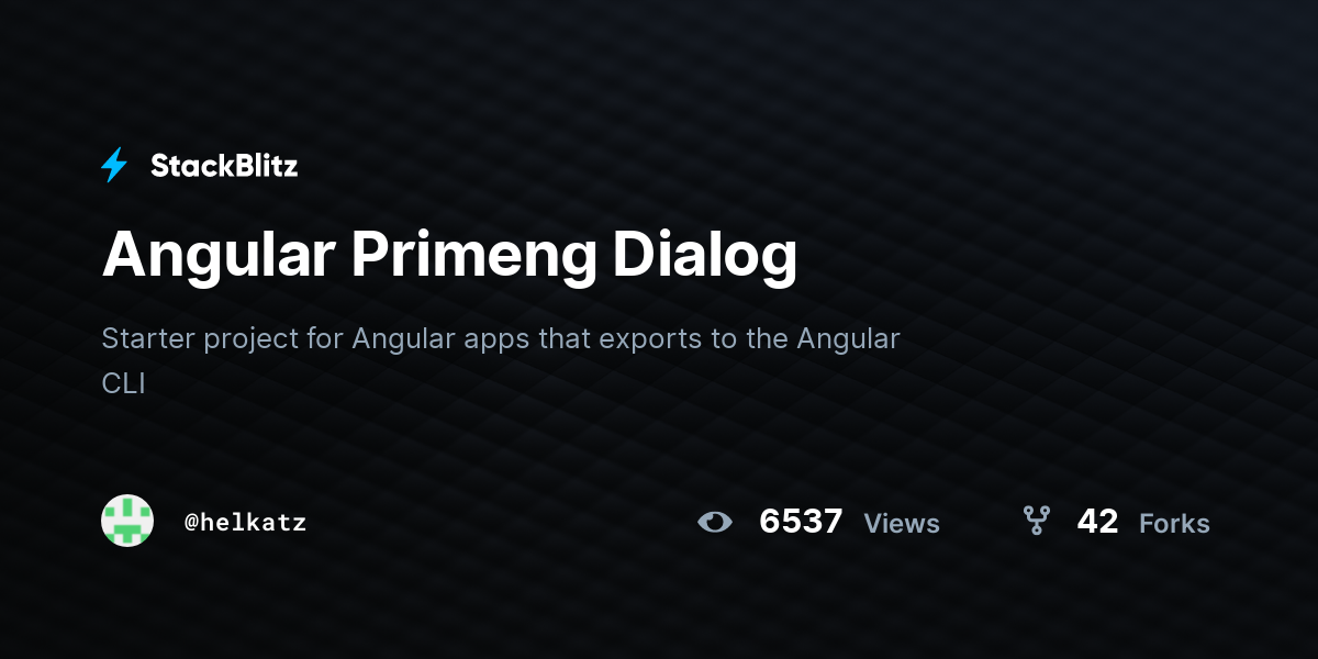 Angular Primeng Dialog - StackBlitz