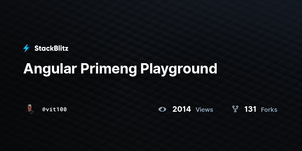 Angular Primeng Playground - StackBlitz