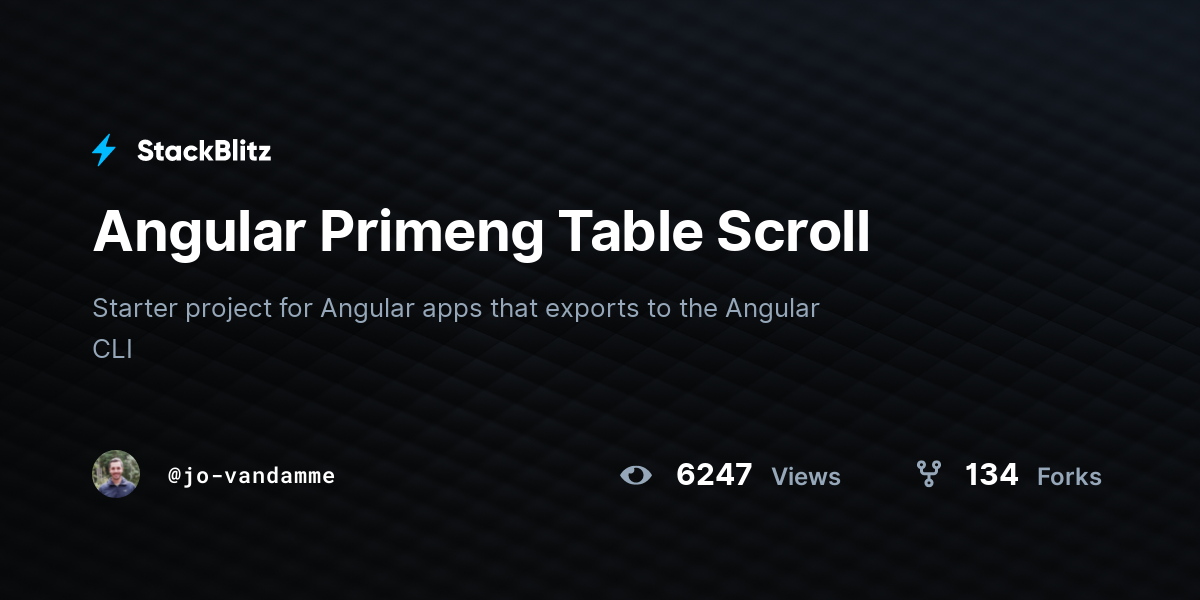 Angular Primeng Table Scroll - StackBlitz
