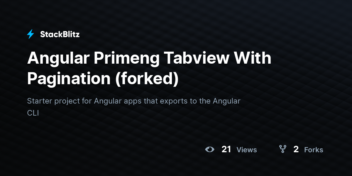 Angular Primeng Tabview With Pagination (forked) - StackBlitz