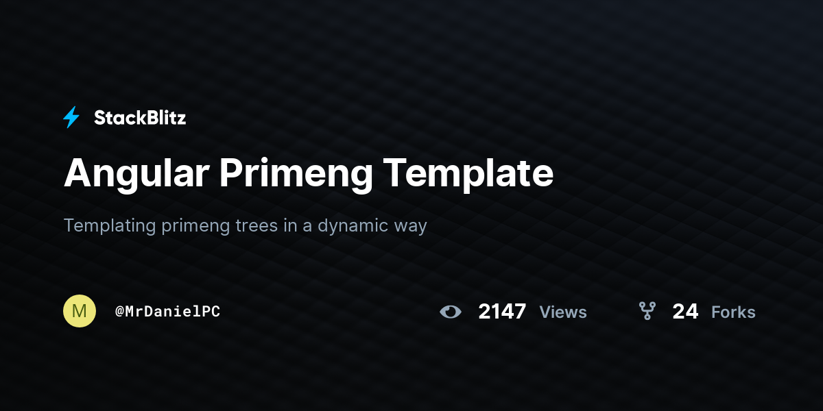 Angular Primeng Template - StackBlitz