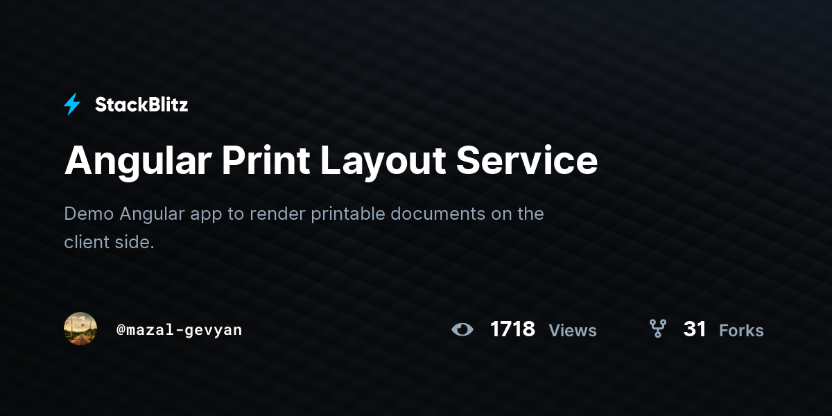 Angular Print Layout Service - StackBlitz