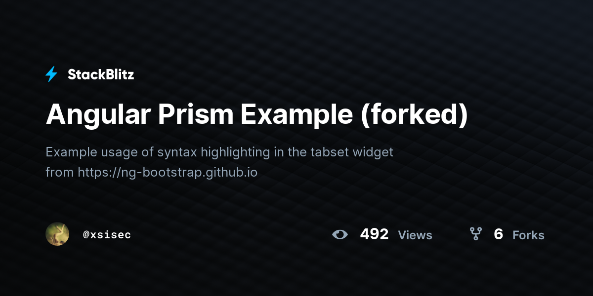 Angular Prism Example (forked) - StackBlitz