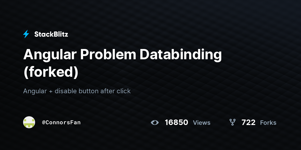 Angular Problem Databinding (forked) - StackBlitz