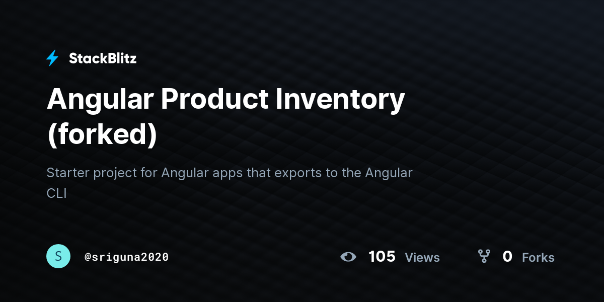 Angular Product Inventory (forked) - StackBlitz