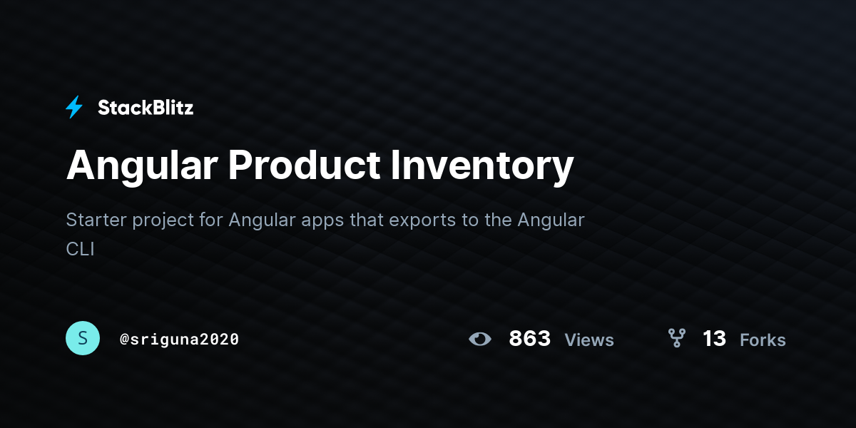 Angular Product Inventory - StackBlitz