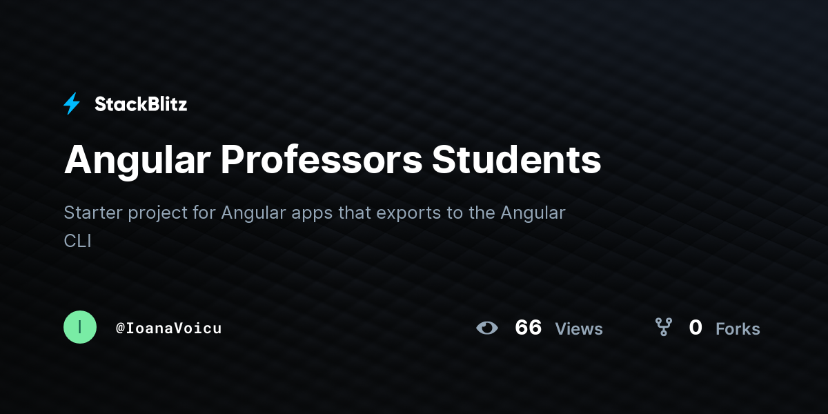 Angular Professors Students - StackBlitz