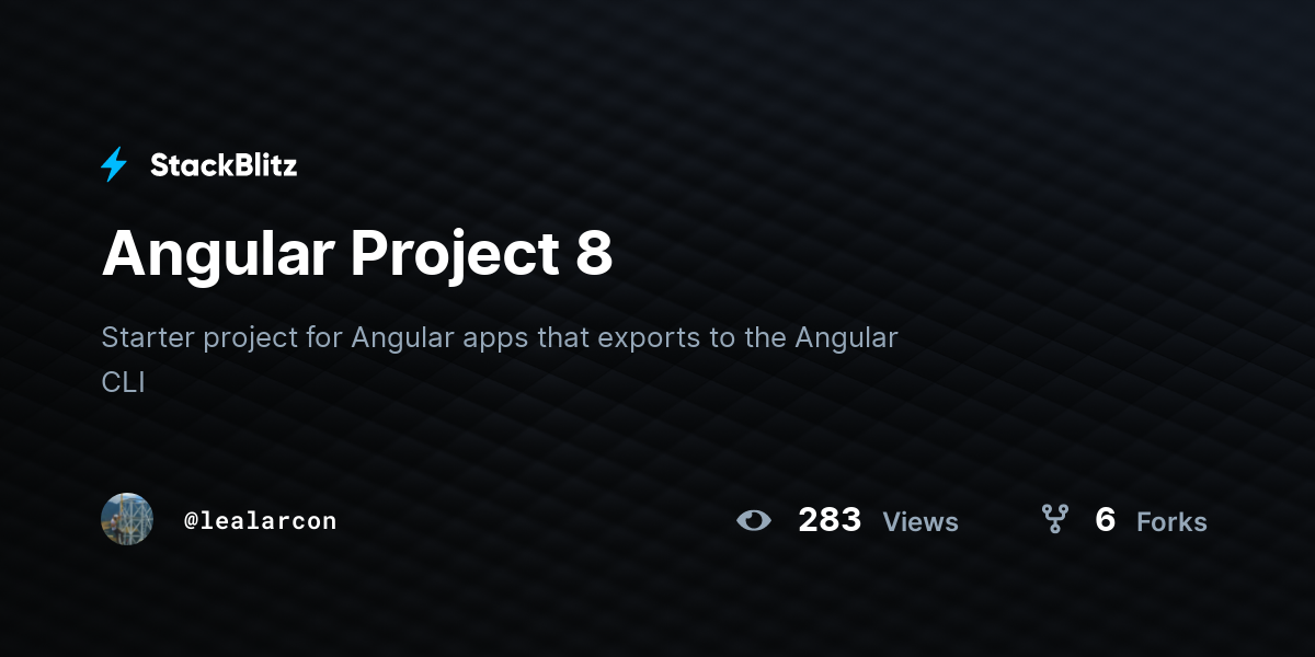 Angular Project 8 - StackBlitz