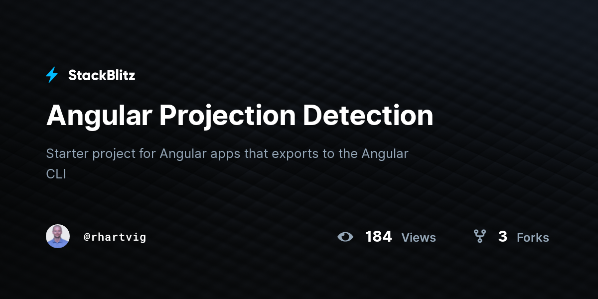Angular Projection Detection - StackBlitz
