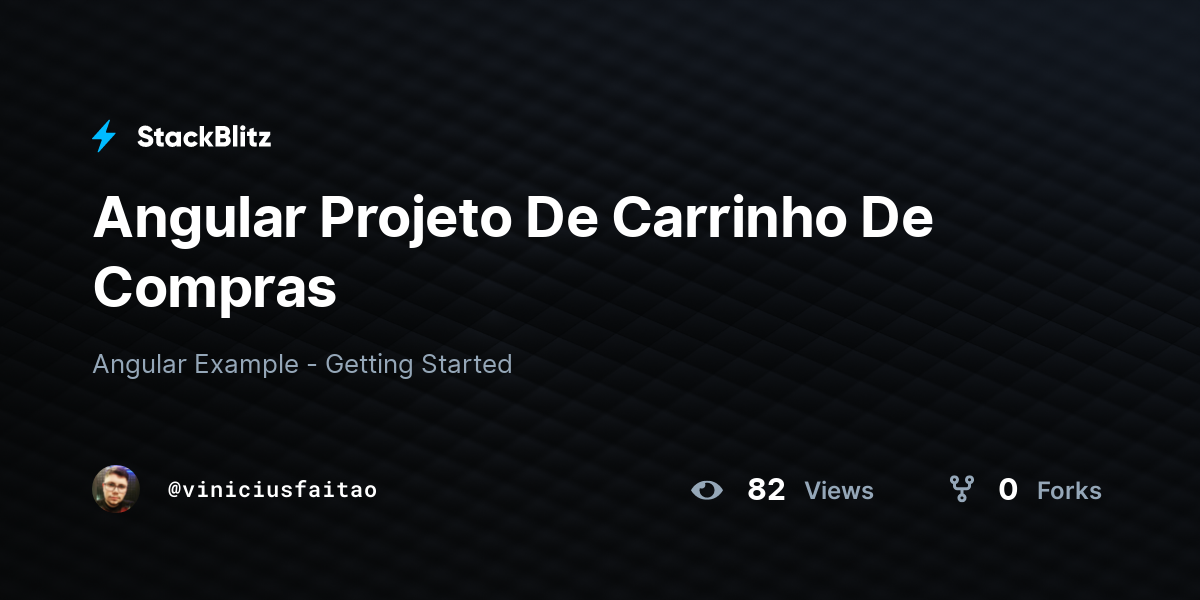Angular Projeto De Carrinho De Compras - StackBlitz