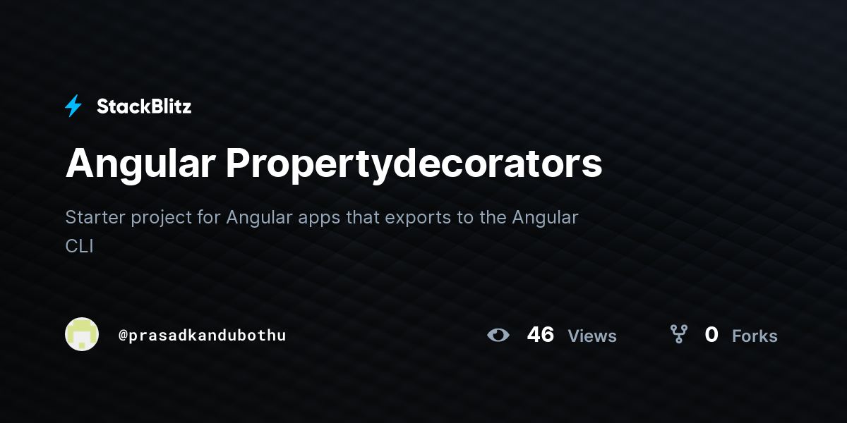 Angular Propertydecorators - StackBlitz
