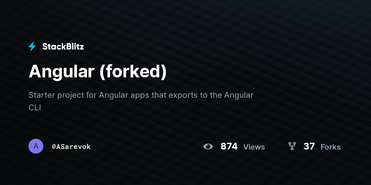 Angular (forked) - StackBlitz