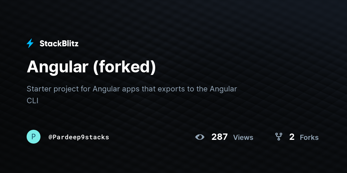 Angular (forked) - StackBlitz