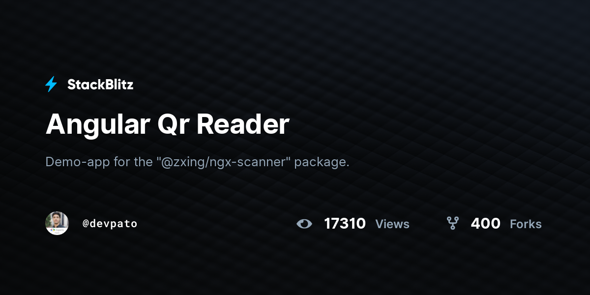 Angular Qr Reader StackBlitz
