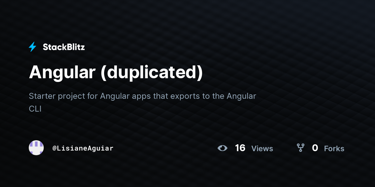 Angular (duplicated) - StackBlitz