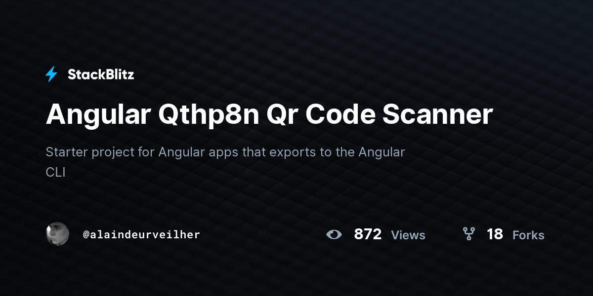 Angular Qthp8n Qr Code Scanner - StackBlitz