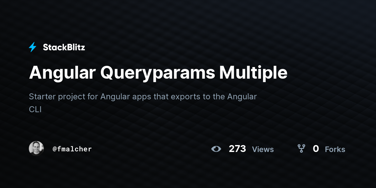 Angular Queryparams Multiple - StackBlitz